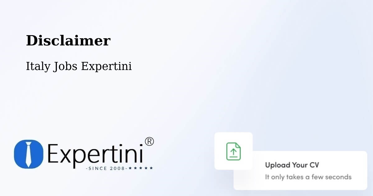 Disclaimer – Ancarano - Italy Jobs Expertini